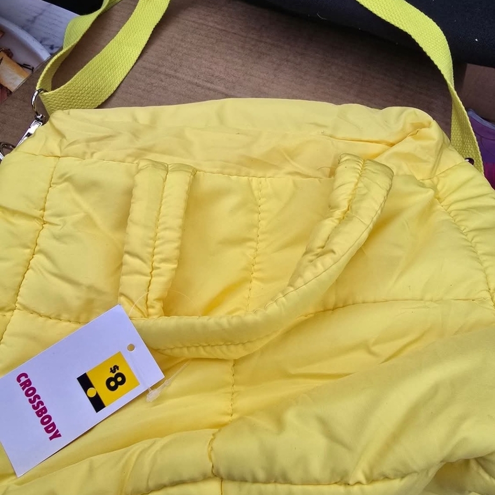 Bright Yellow Quilted Crossbody Bag